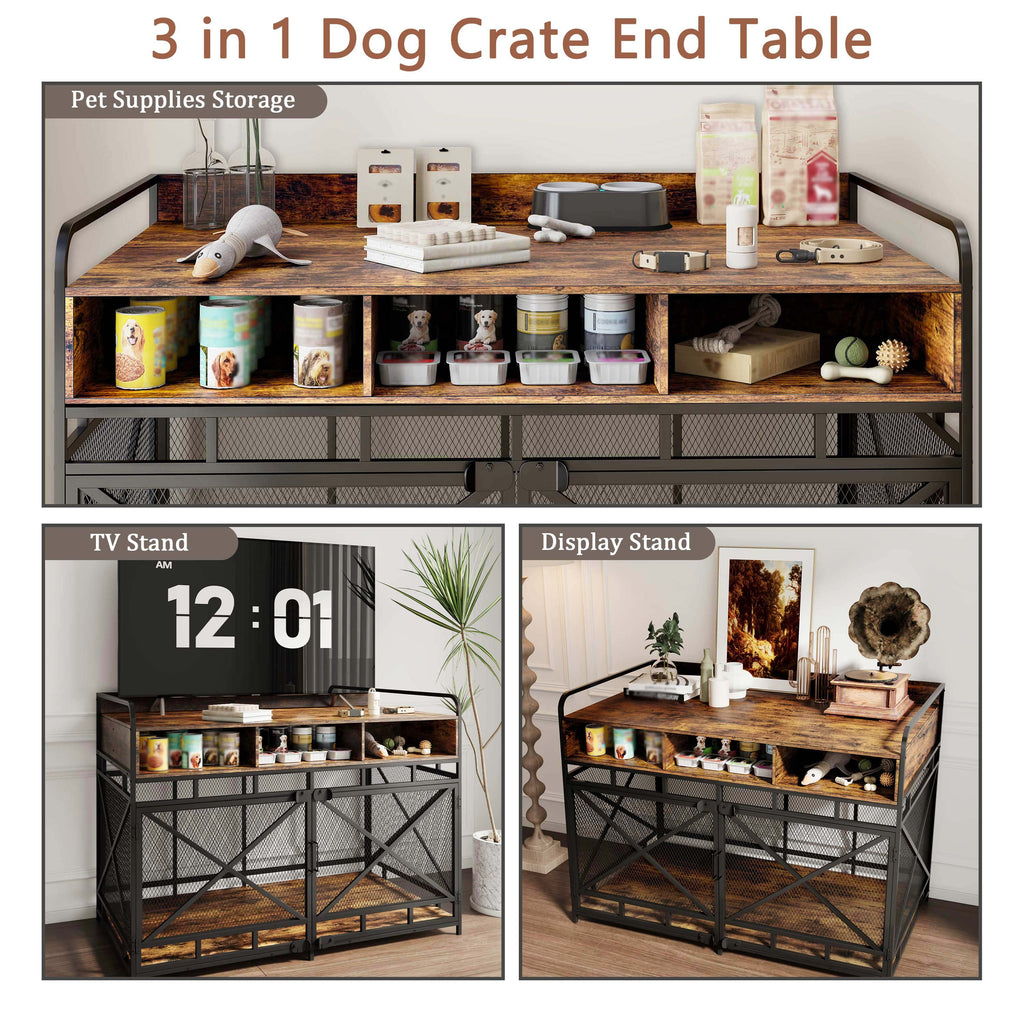 48" Heavy Duty Wooden Dog Crate End Table