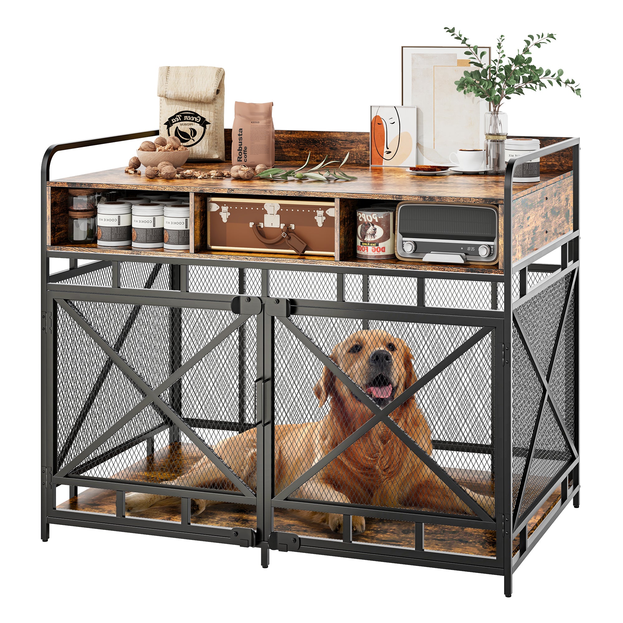 43" Heavy Duty Wooden Dog Crate End Table,