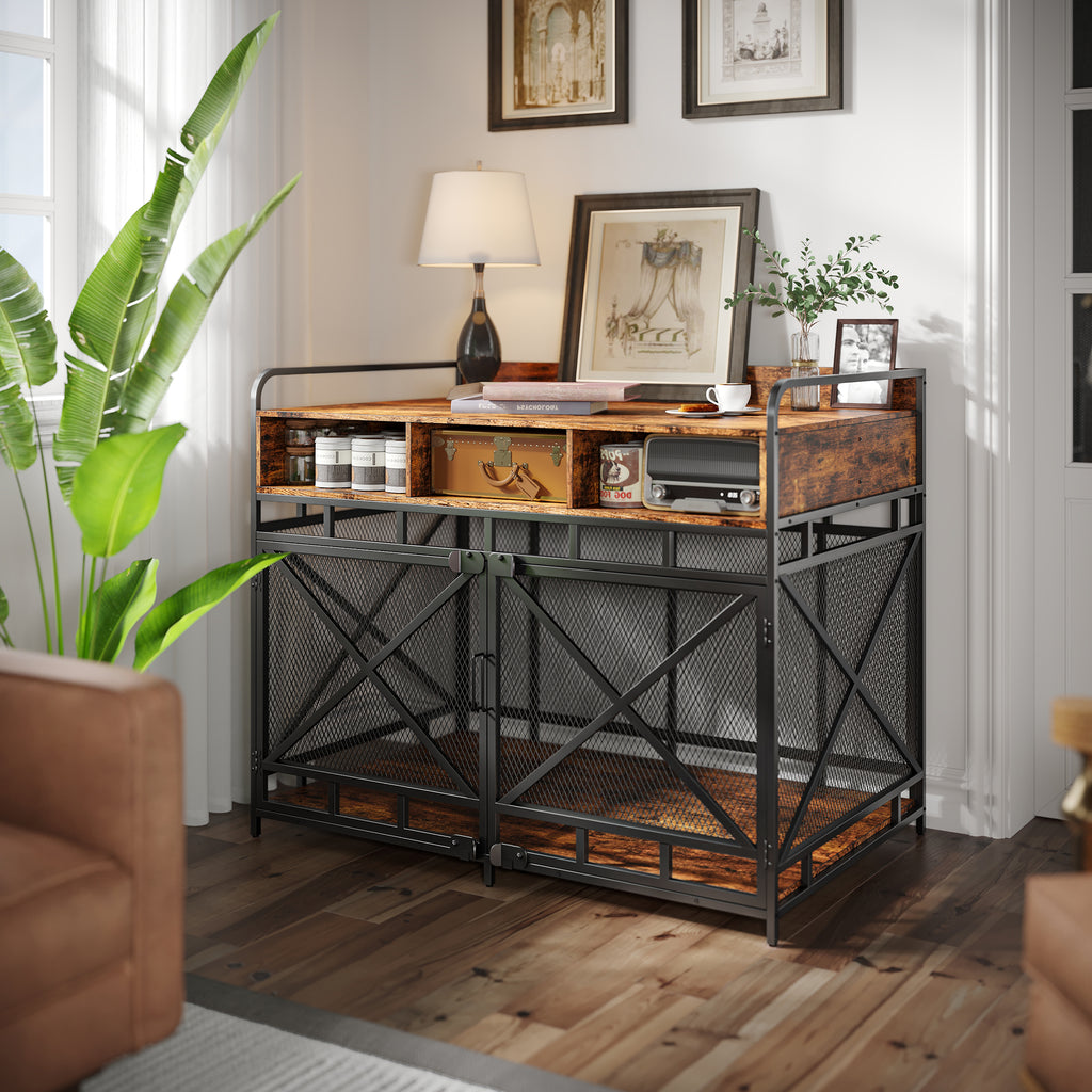 43" Heavy Duty Wooden Dog Crate End Table,