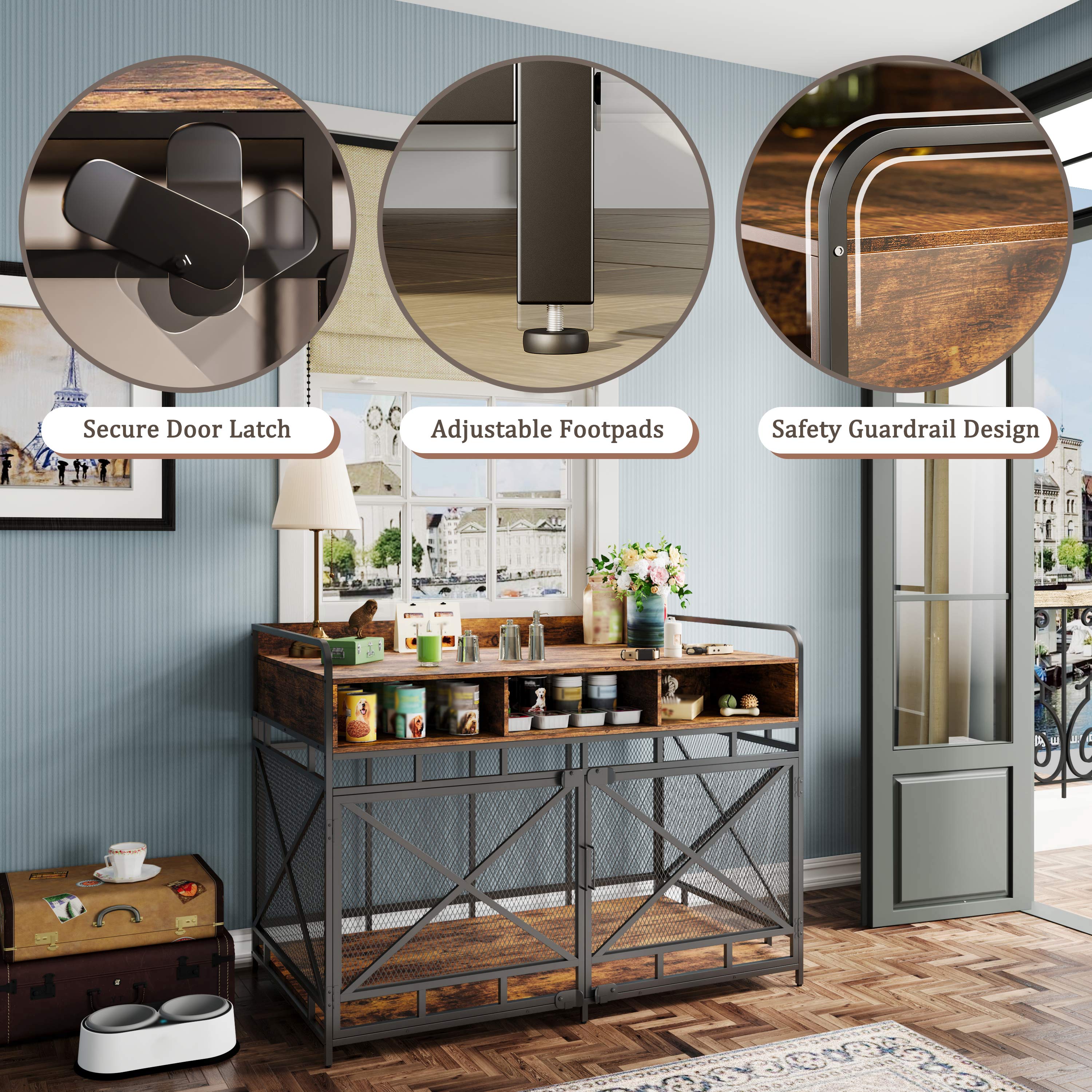 48" Heavy Duty Wooden Dog Crate End Table